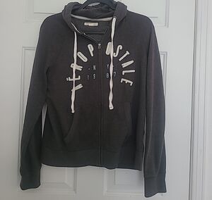 Aeropostale Charcoal Hoodie with White Accents